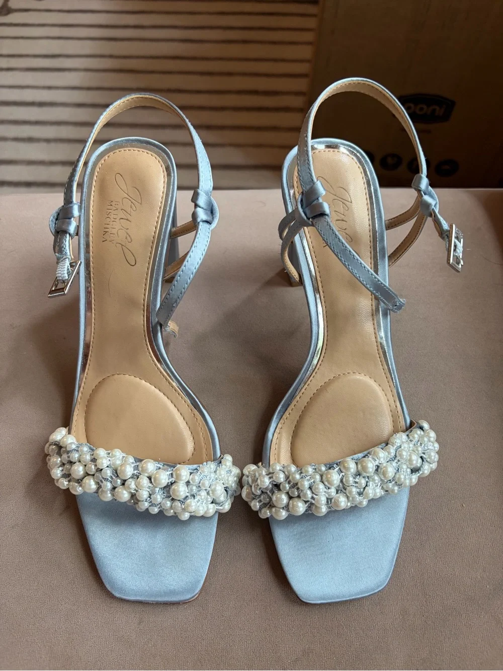 Light blue bridal heels